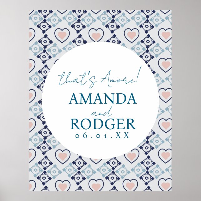 Poster Azulejos e Corações Italianos do Amor (Frente)