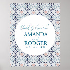 Poster Azulejos e Corações Italianos That's Amore