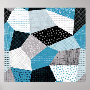 Poster Azulejos Geométricos de Peça Livre