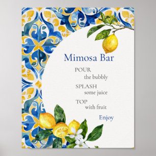 Poster Azulejos mediterrânicos Lemon 25 Birthday Bar Mimo