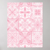 azulejos ornamentados cor-de-rosa