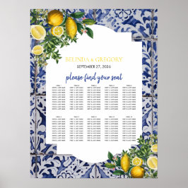 Poster Azulejos Portugueses Lemons - Gráfico de Casamento