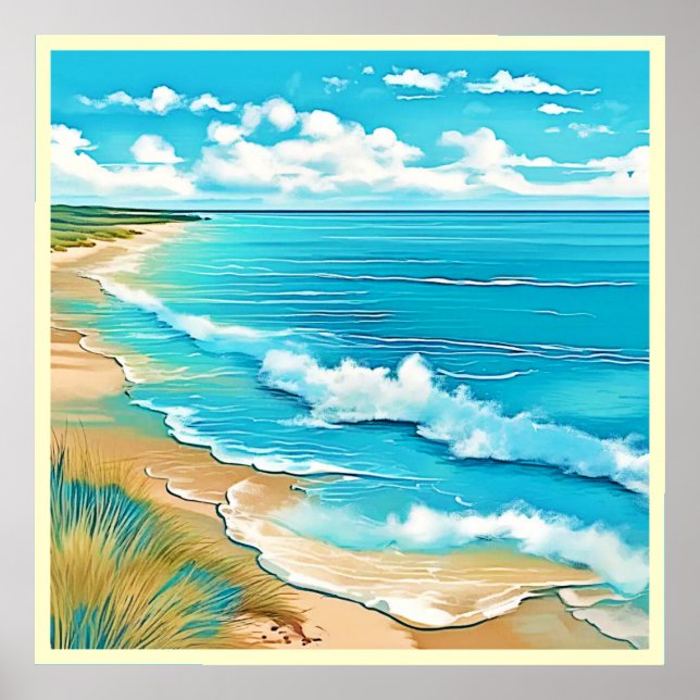 Poster Azure Beach Calm Design (Frente)