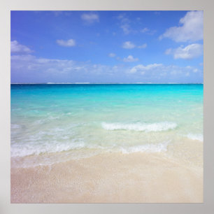 Poster Azure Blue Caribe Praia Tropical