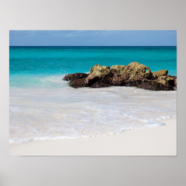 Poster Azure Ocean Sandy Beach Photo (Frente)