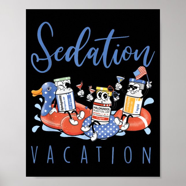 Poster B52 Chill The Fourth Out Icu Nurse Benadryl Haldol (Frente)