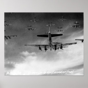 Pôster B-17s na formação sobre Alemanha