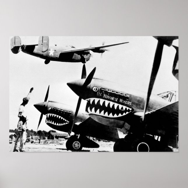 Poster B-24 Aviões-Combatente Pós-P-40 Libertadores (Frente)