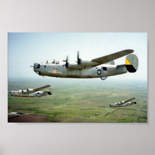 Poster B-24 Bomb Run 449th
