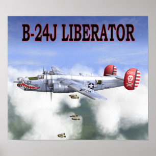 POSTER B-24J LIBERTADOR BOMBA FORA