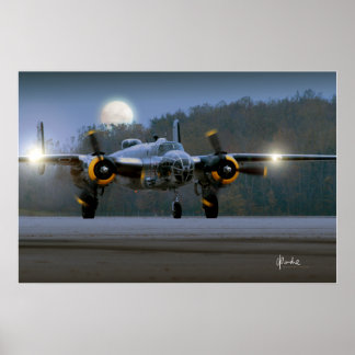 Pôster B-25 Mitchell à Noite