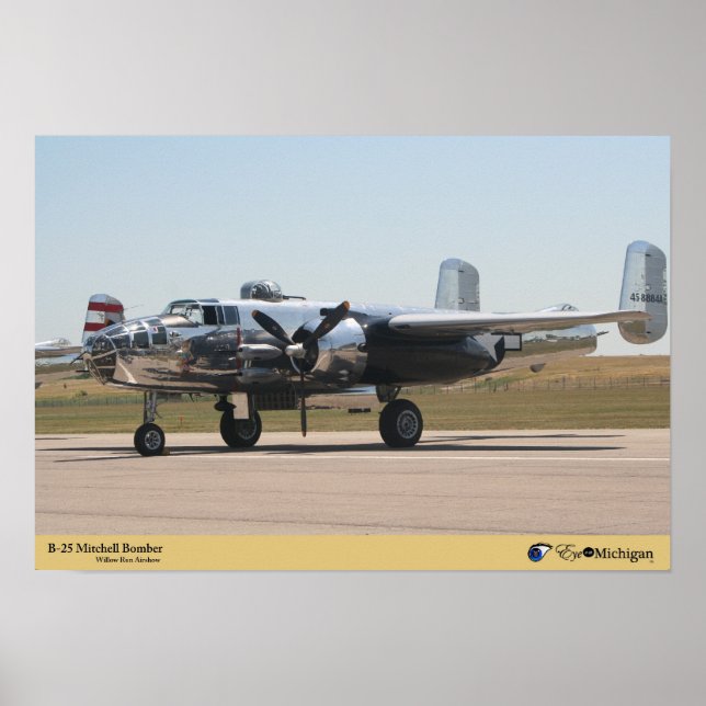 Pôster B-25 Mitchell Bomber Plane (Frente)