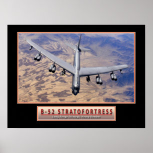 Poster "B-52 Stratofortress" 24x do avião militar