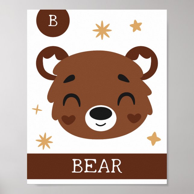 Poster B é para Urso, Enfermeiro, Quarto, Arte de Muro pa (Frente)