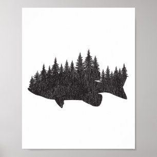 Poster B Floresta de Pesca - Pescador de Boca Grande Boca