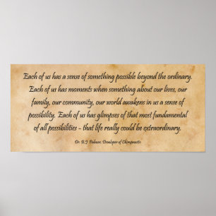 Poster B J Palmer Vida Extraordinária Quiroprática