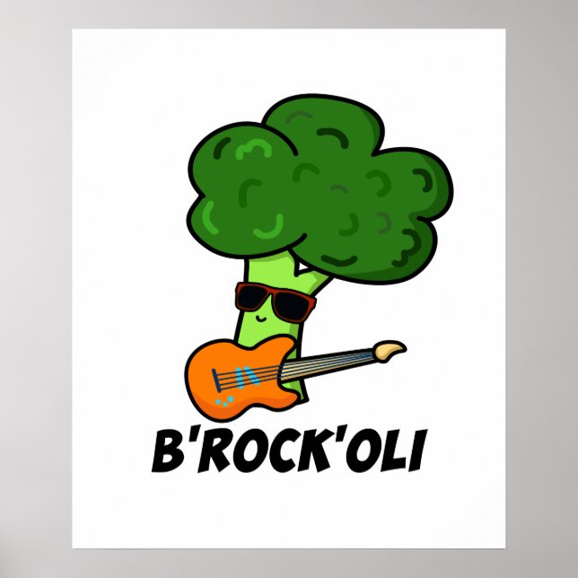 Poster B-Rock-Oli Funny Rocker Broccoli Pun (Frente)
