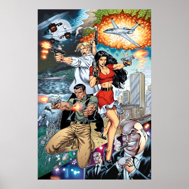 Poster B@stard Arte em quadrinhos de ação guisada pela Al (Frente)