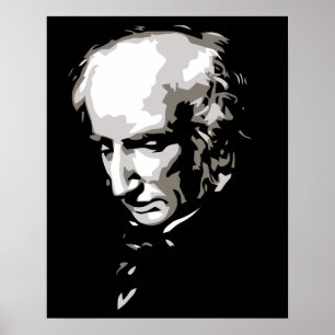 Poster B & W Silhouthart vetorial William Wordsworth