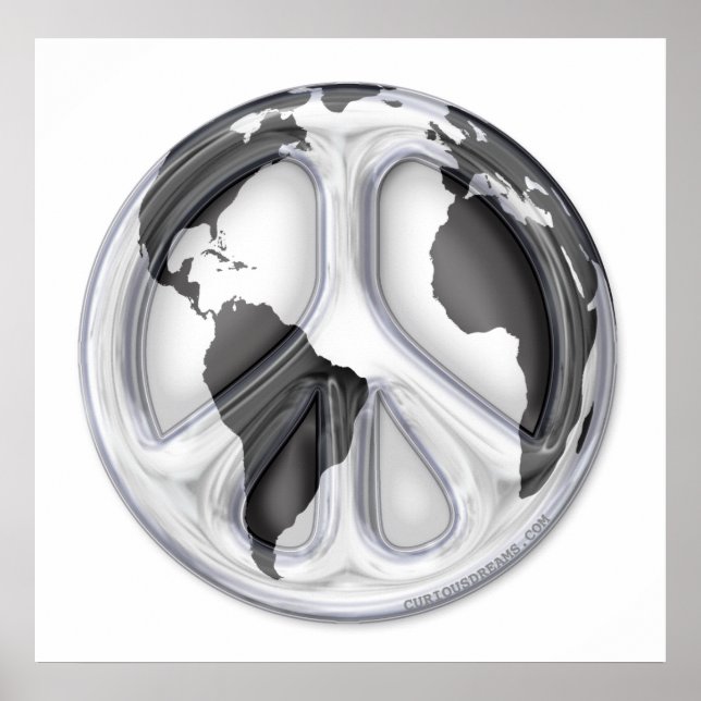 Poster B&W Sinal de paz na Terra (Frente)