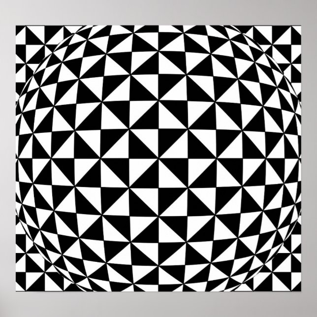 Poster B&W Triangle Optical Illusion (Frente)