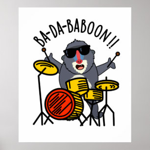 Poster Ba-da-ba-boon Macaco Engraçado Baboon Pun