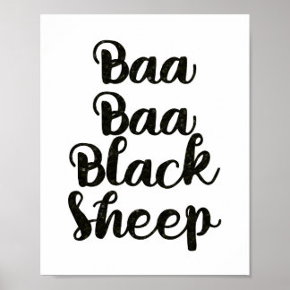 Poster Baa Baa Black Sheep Glitter