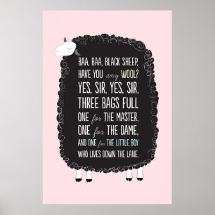 Poster Baa Baa Black Ship Nursery Rhyme