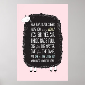 Poster Baa Baa Black Ship Nursery Rhyme