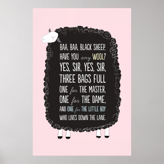 Poster Baa Baa Black Ship Nursery Rhyme (Frente)