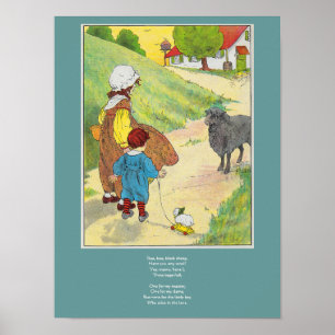 Poster Baa, Baa, Ovelha Negra, Rima de Enfermeiro de Gans