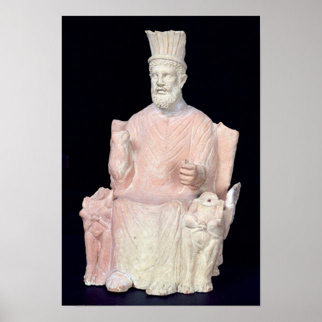 Pôster Baal Hammon sentado em seu trono (Frente)