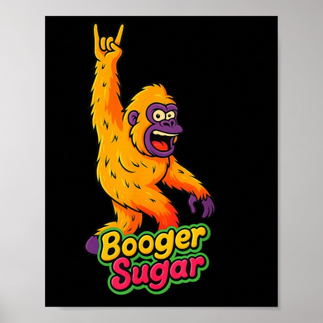 Poster Baba de Mele Açúcar Cervejas Sasquatch Yeti Nariz  (Frente)