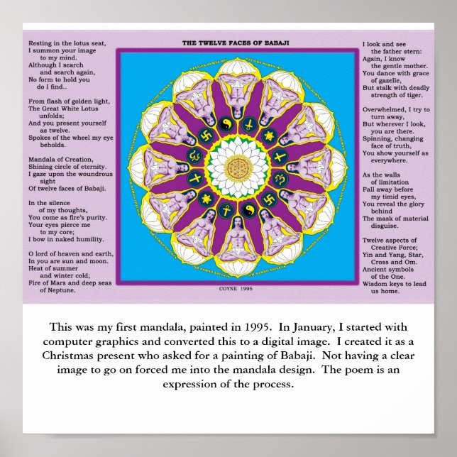 POSTER BABAJI MANDALA COM POEMA (Frente)