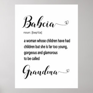 Poster Babcia Grandma Gift Polonês