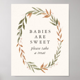 Poster Babies Are Sweet Elegant Fall Wreath Baby Shower