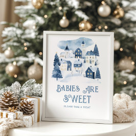 Poster Babies are sweet Its takes a Village Winter Snow