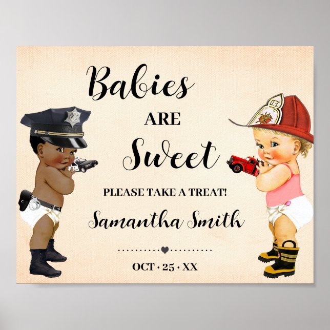 Poster Babies are Sweet Take Treat Little Recruit Shower (Frente)