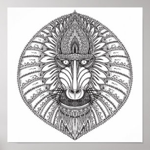 Poster Baboon Inspiron Face 2