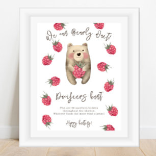 Poster Baby Bear - Jogo de caça ao chupeta baby shower