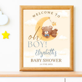Poster Baby Bear on the Way! Boy Baby Shower