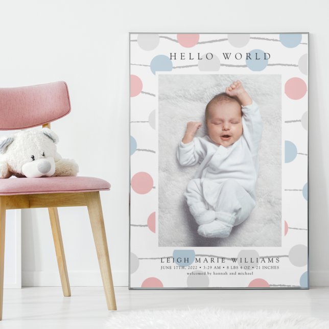 Poster BABY BIRTH Olá Bolinhas Pastel (Criador carregado)