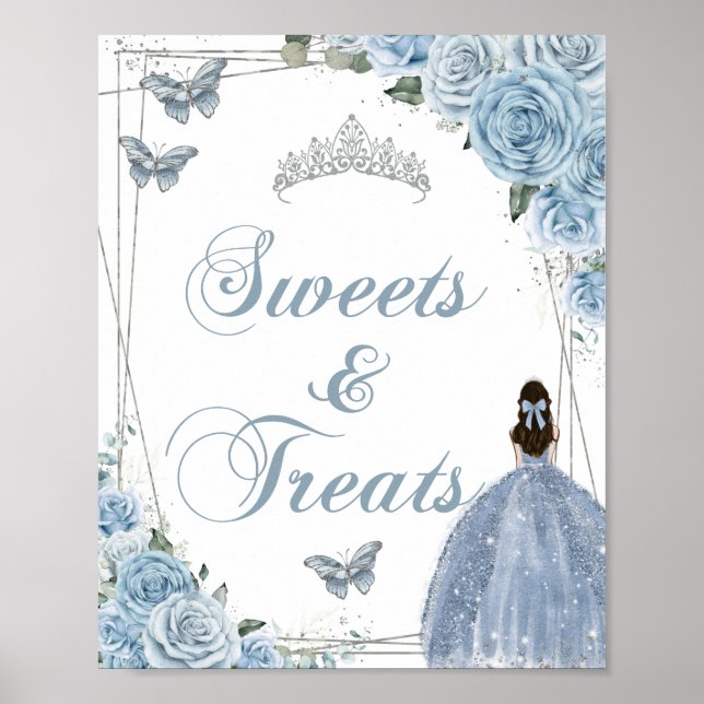 Poster Baby Blue Princess Butterflies Silver Sweet Treats (Frente)
