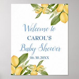 Poster Baby Boy Positano Lemons Blue Chá de fraldas Welco