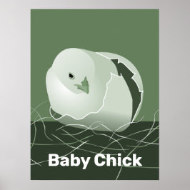 Poster Baby Chick Green Kitchen Wall Art
