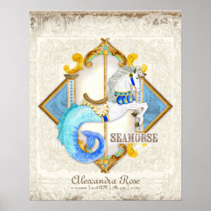 Poster Baby Circus Fantasy Seacavalo Carousel Vintage