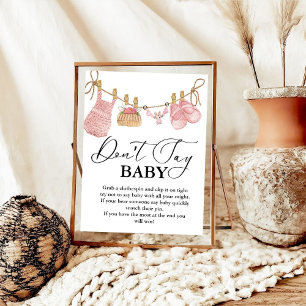 Poster Baby Clothesline não diz sinal de festa de bebê