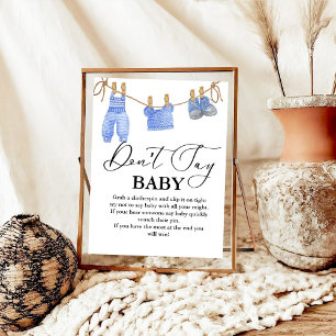 Poster Baby Clothesline não diz sinal de festa de bebê