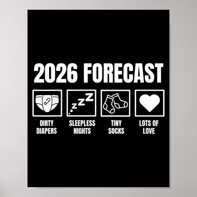 Poster Baby Coming Soon 2026 Pregnancy Announcement Forec (Frente)