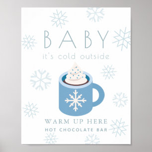 Poster Baby É Fold Blue Hot Chocolate Sinal